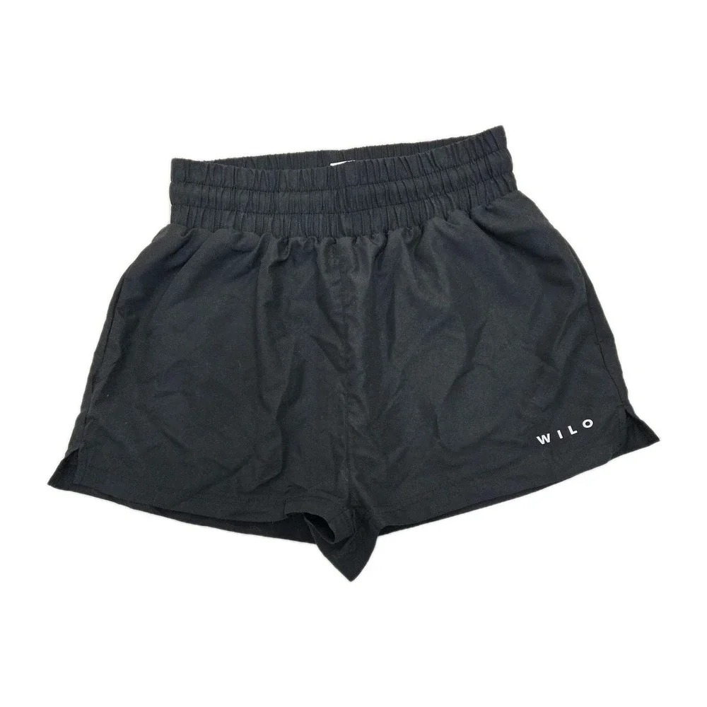 Wilo The Label Womens 2 in 1 Run Short Black Athletic‎ Workout Running Sports S